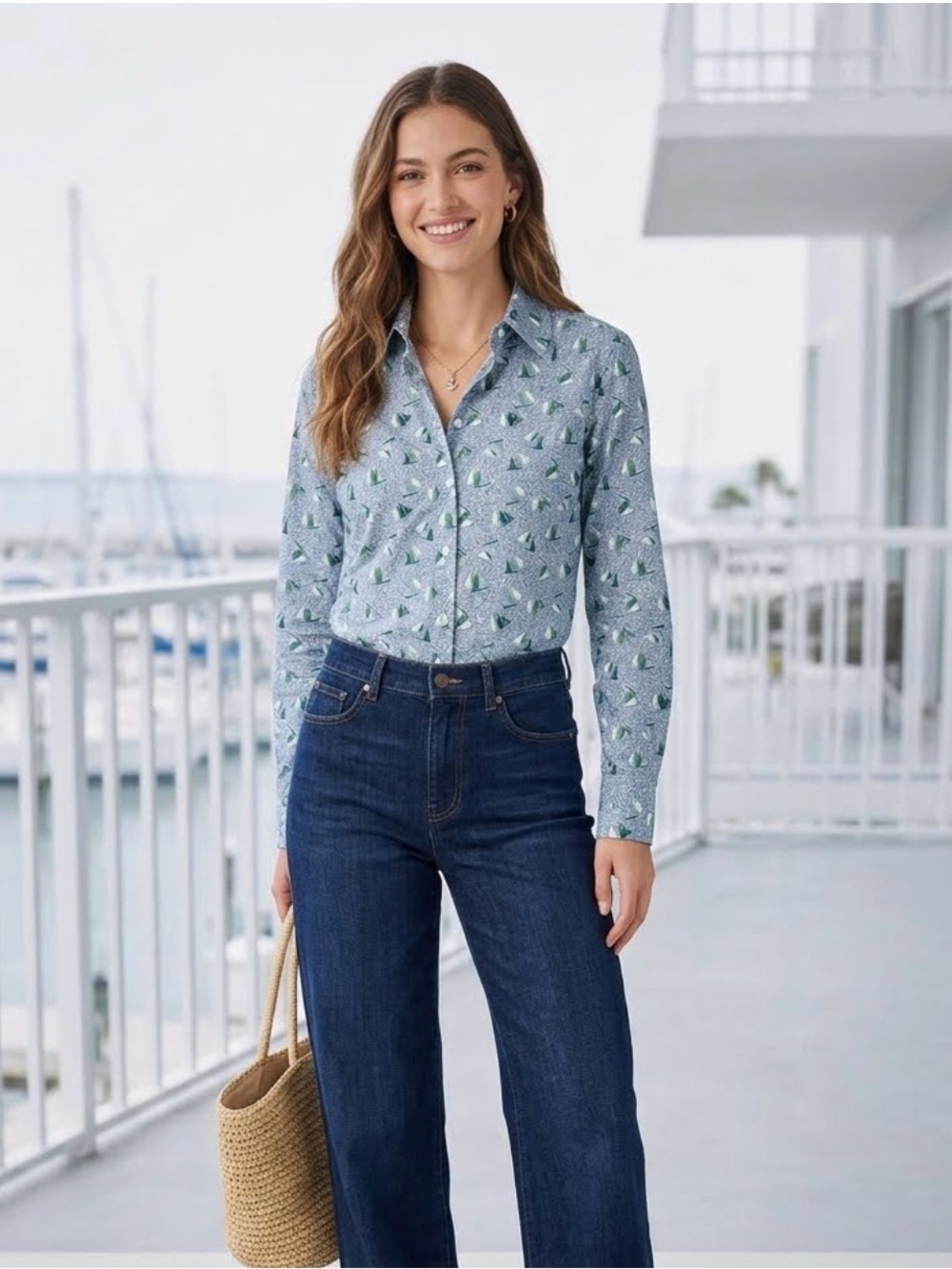 Daniela Corte Blouse Blue Boats- Size 38